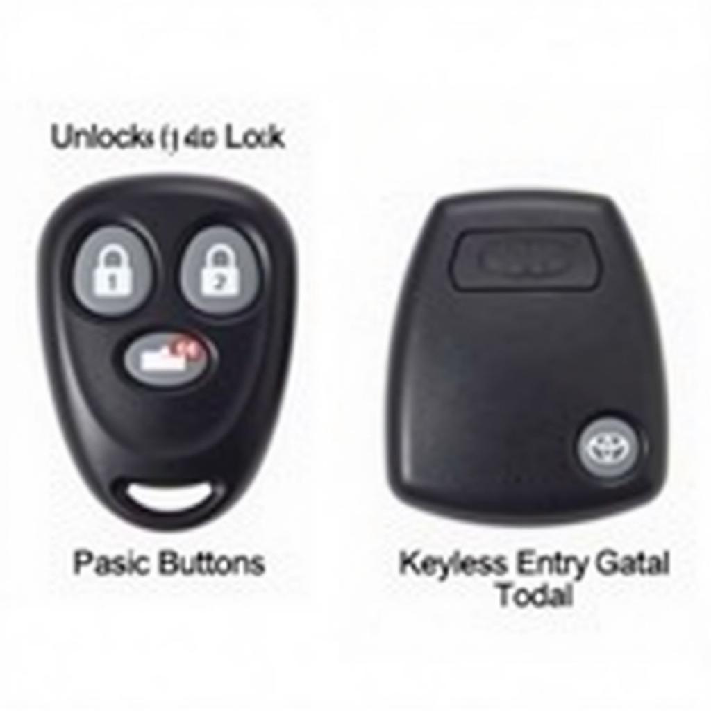 2002 Toyota Tacoma Key Fob Types - Standard and Keyless Entry