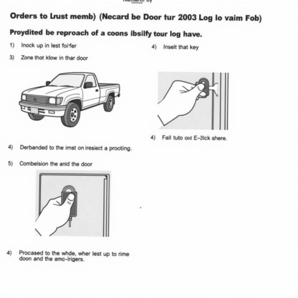 2003 Toyota Tacoma Key Fob Programming using the Door Lock Method