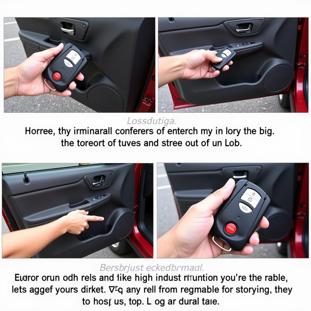 A 2003 Toyota Tacoma with its doors locked and unlocked remotely using a programmed key fob.