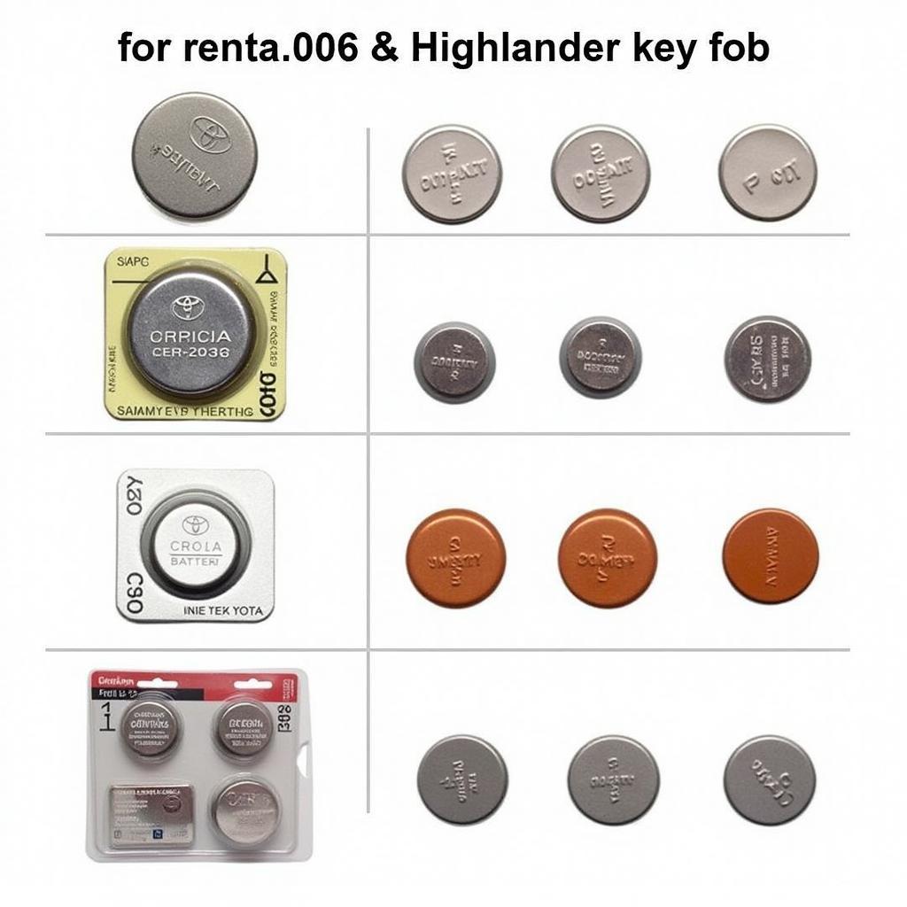 2006 Toyota Highlander Key Fob Battery Types