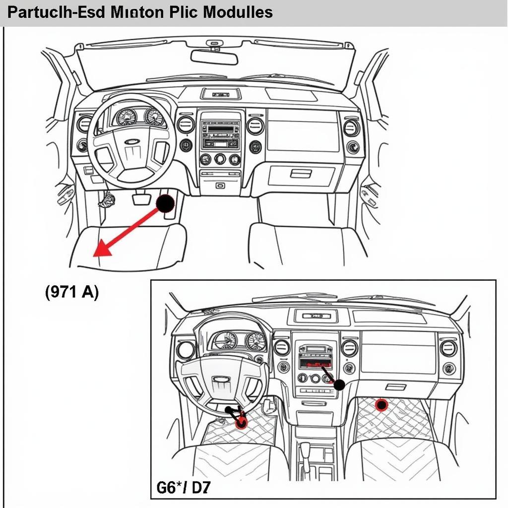 Location of the key fob receiver module in a 2010 Ford F150