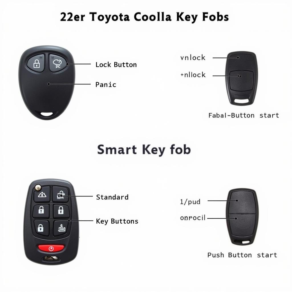 2012 Toyota Corolla Key Fob Types: Standard and Smart Key