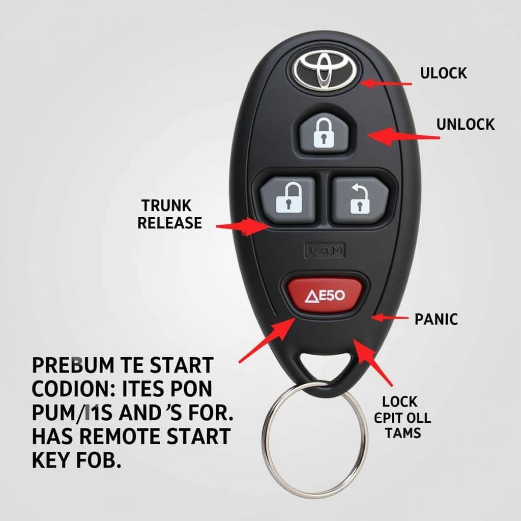 2017 Toyota Corolla Key Fob Functions: Lock, Unlock, Panic, Trunk Release