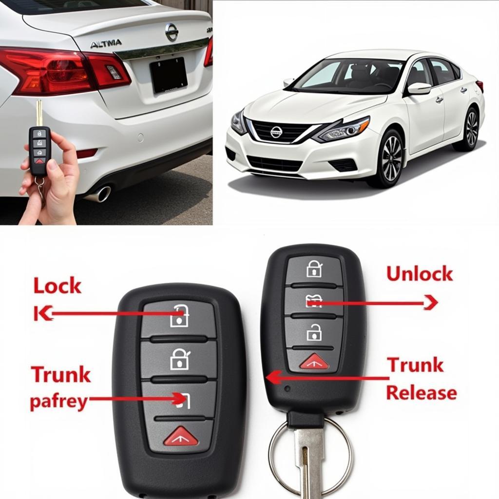 2018 Nissan Altima Key Fob Functions: Lock, Unlock, Panic, Trunk Release