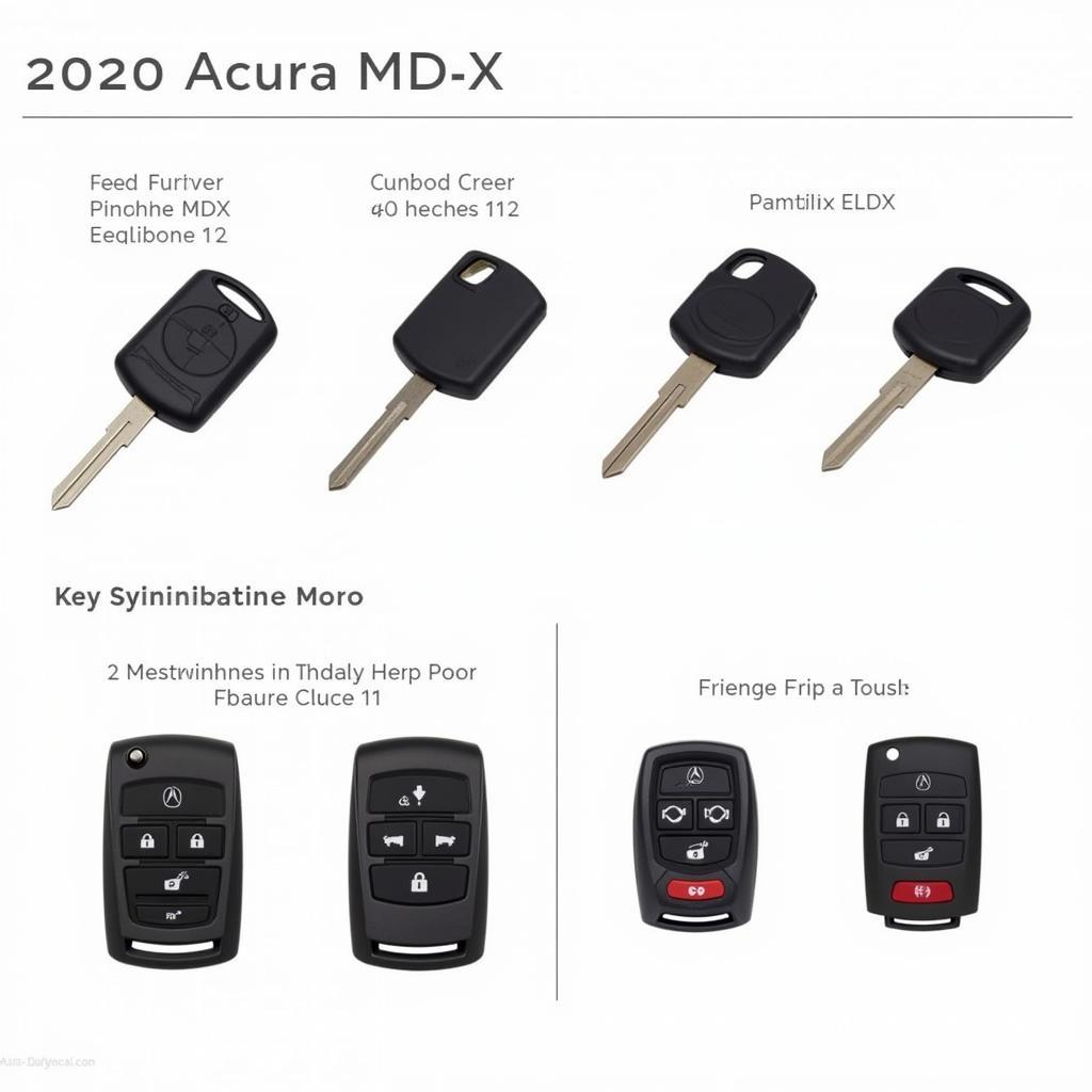 Different 2020 Acura MDX Key Fobs