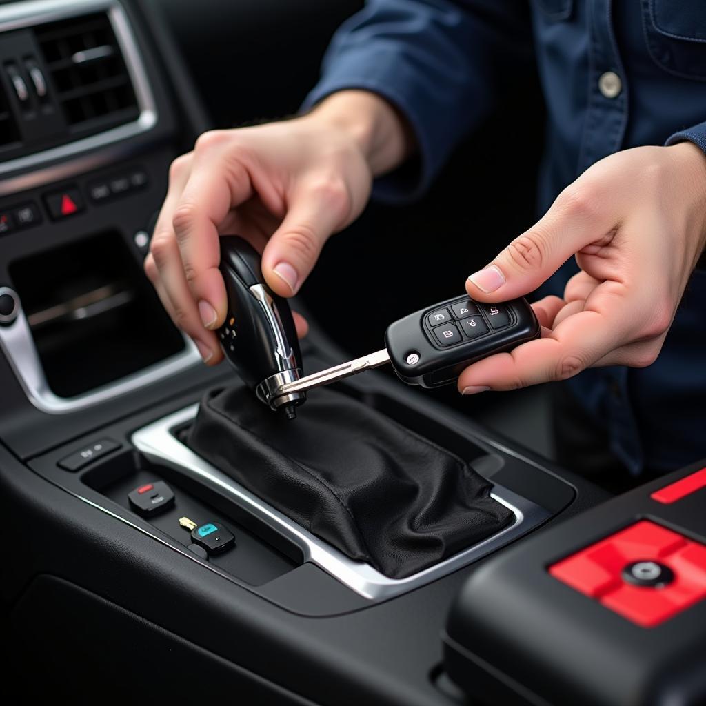 Automotive Locksmith Programming a Key Fob