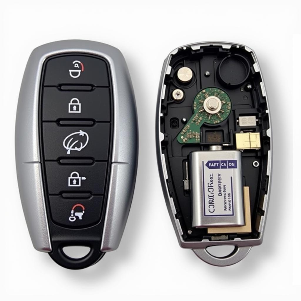 Opened Buick Encore Key Fob Showing Battery