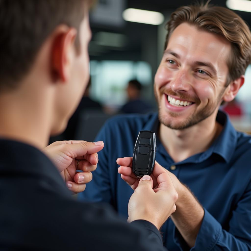 Customer Receiving Programmed Key Fob