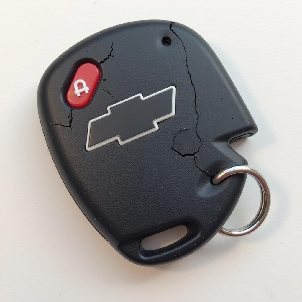 A damaged 2004 Chevy Tahoe key fob.