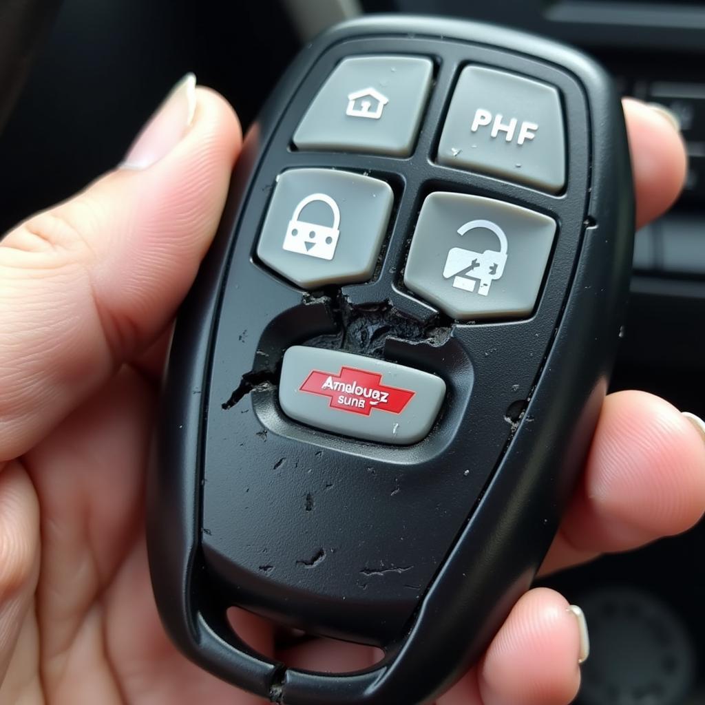 Damaged 2015 Chevy Equinox Key Fob