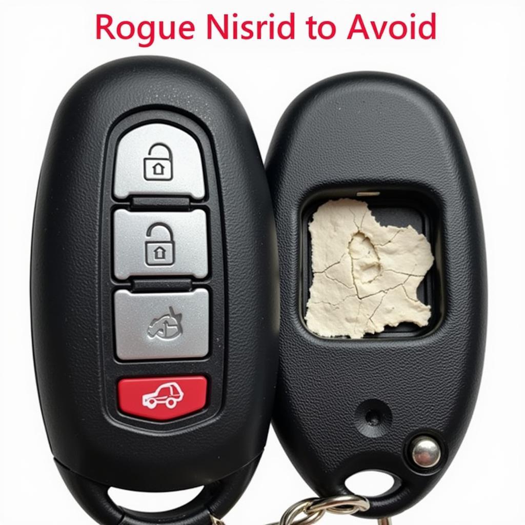 Damaged Nissan Rogue Key Fob