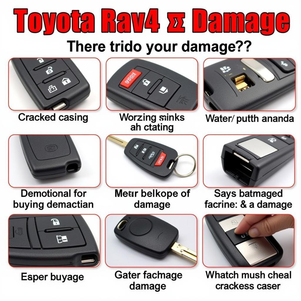 Examples of Damaged Toyota RAV4 Key Fobs