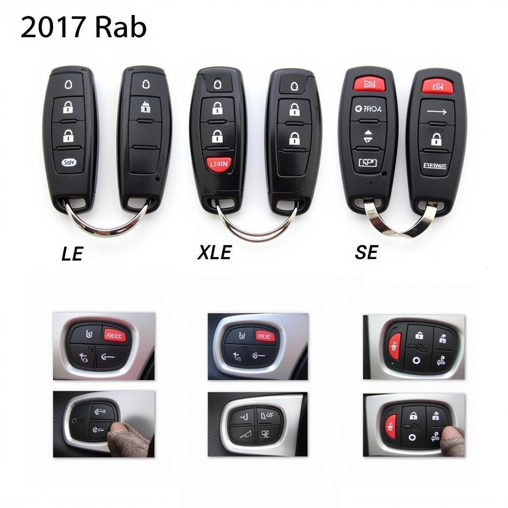 Various 2017 RAV4 Key Fobs for Different Trim Levels