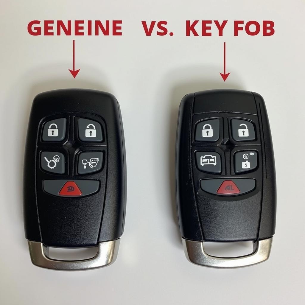 Genuine vs. Counterfeit Range Rover Key Fob