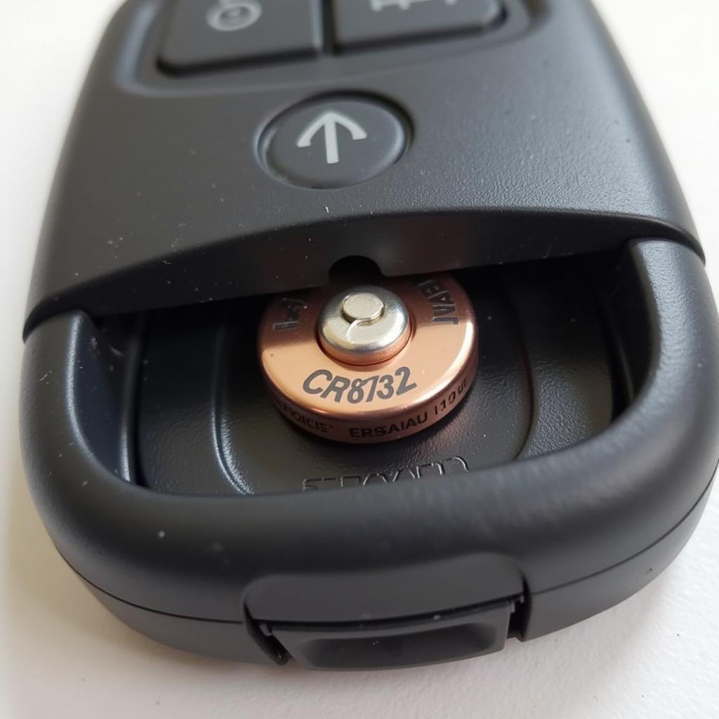 Open Key Fob Battery Compartment Showing Battery Type