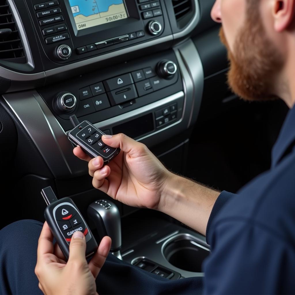 Programming a Nissan Pathfinder key fob with diagnostic equipment