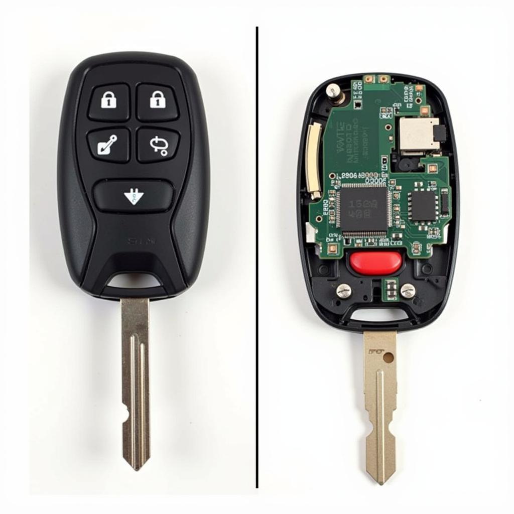 Nissan Rogue Key Fob Assembled and Disassembled