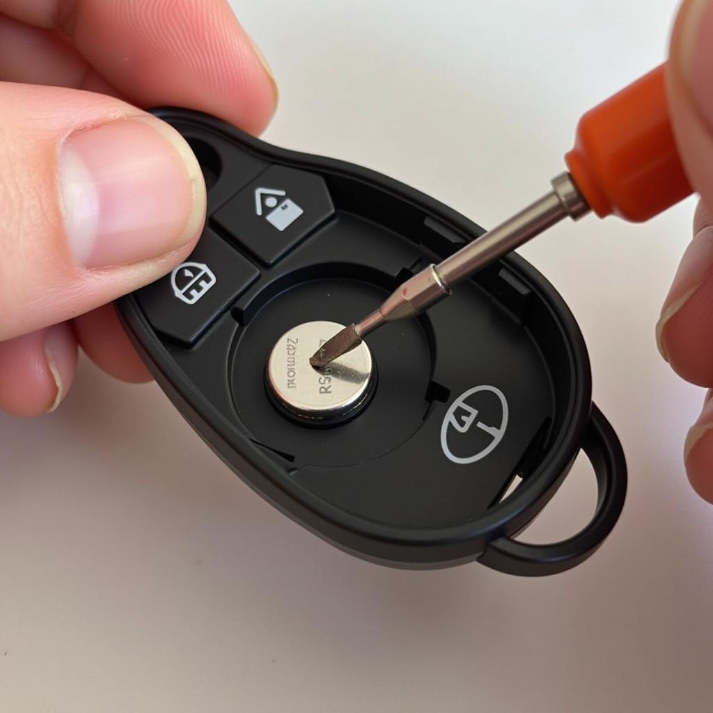 Prius Key Fob Opened Showing Battery