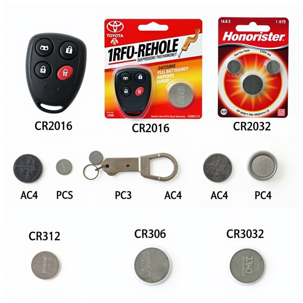 Various Toyota Camry Key Fob Battery Types