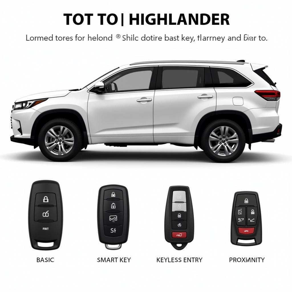 Toyota Highlander Key Fob Types