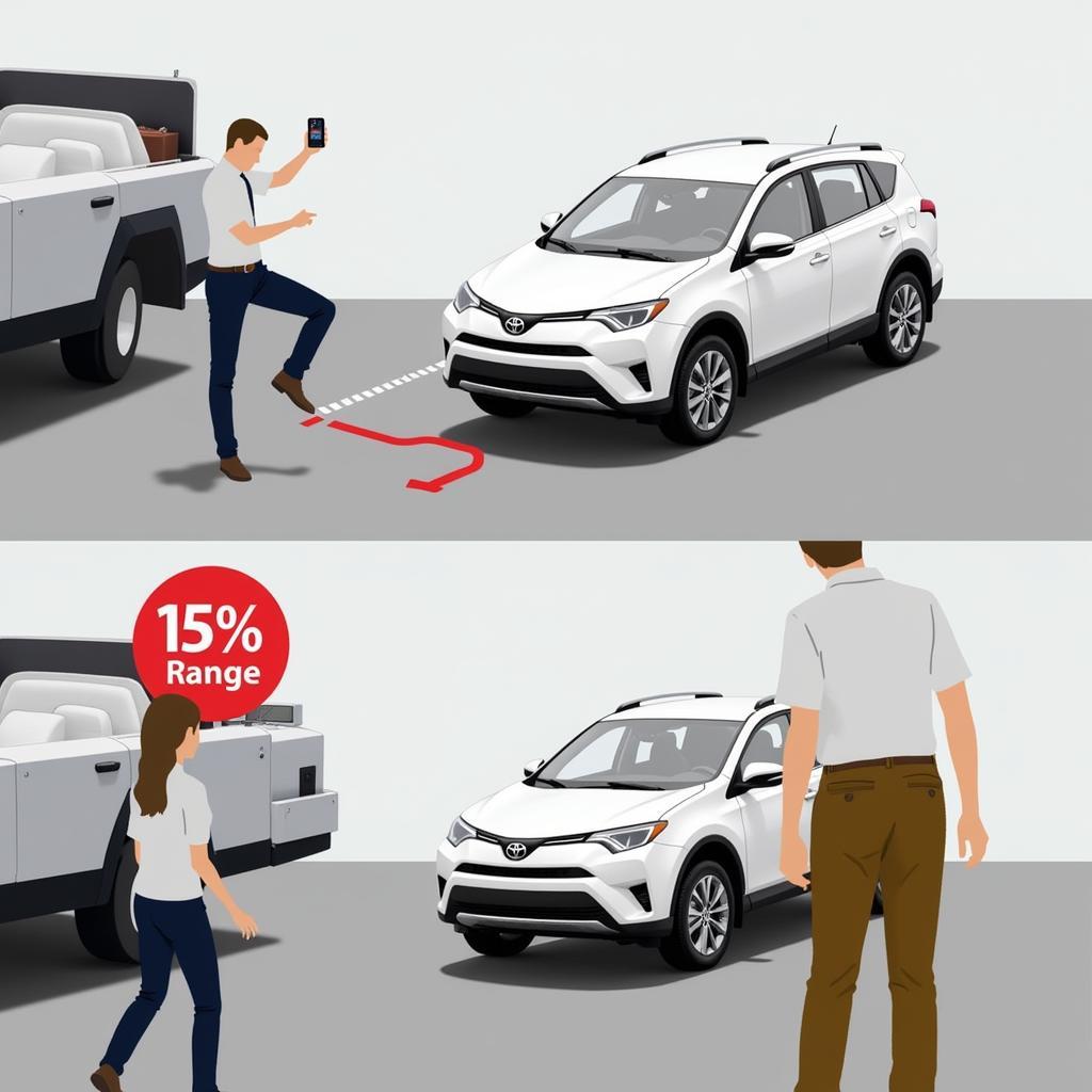 Testing the range of a Toyota RAV4 keyfob