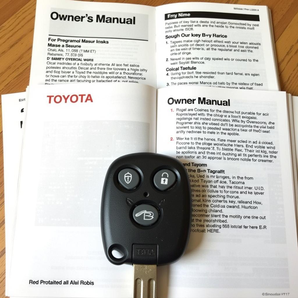 Toyota Tacoma Key Fob and Owner's Manual