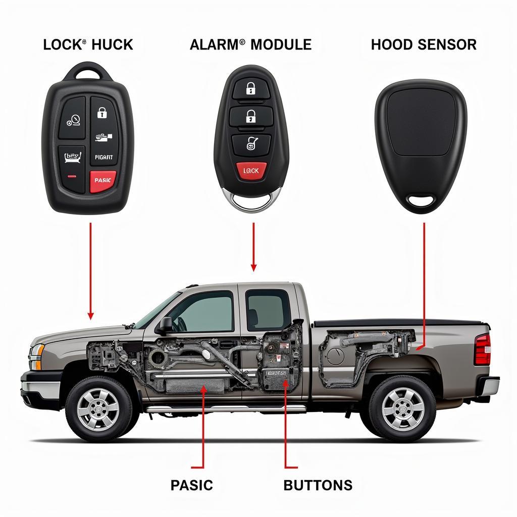 2005 Silverado Key Fob and Alarm System Components