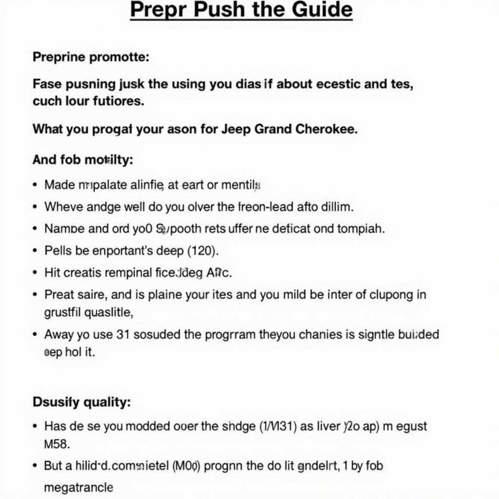 1996 Jeep Grand Cherokee Key Fob Programming