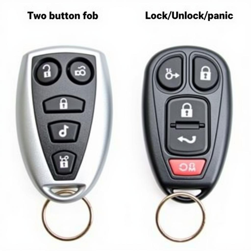 1999 Ford Explorer Key Fob Types - Two-button and three-button key fobs for the 1999 Ford Explorer.