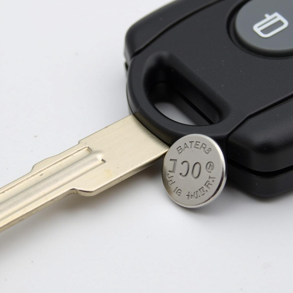 1999 Toyota Camry key fob battery replacement: Identifying the CR2032 battery.