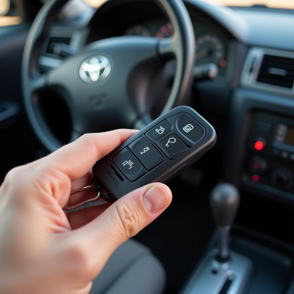 Holding a 2000 Toyota Camry Key Fob