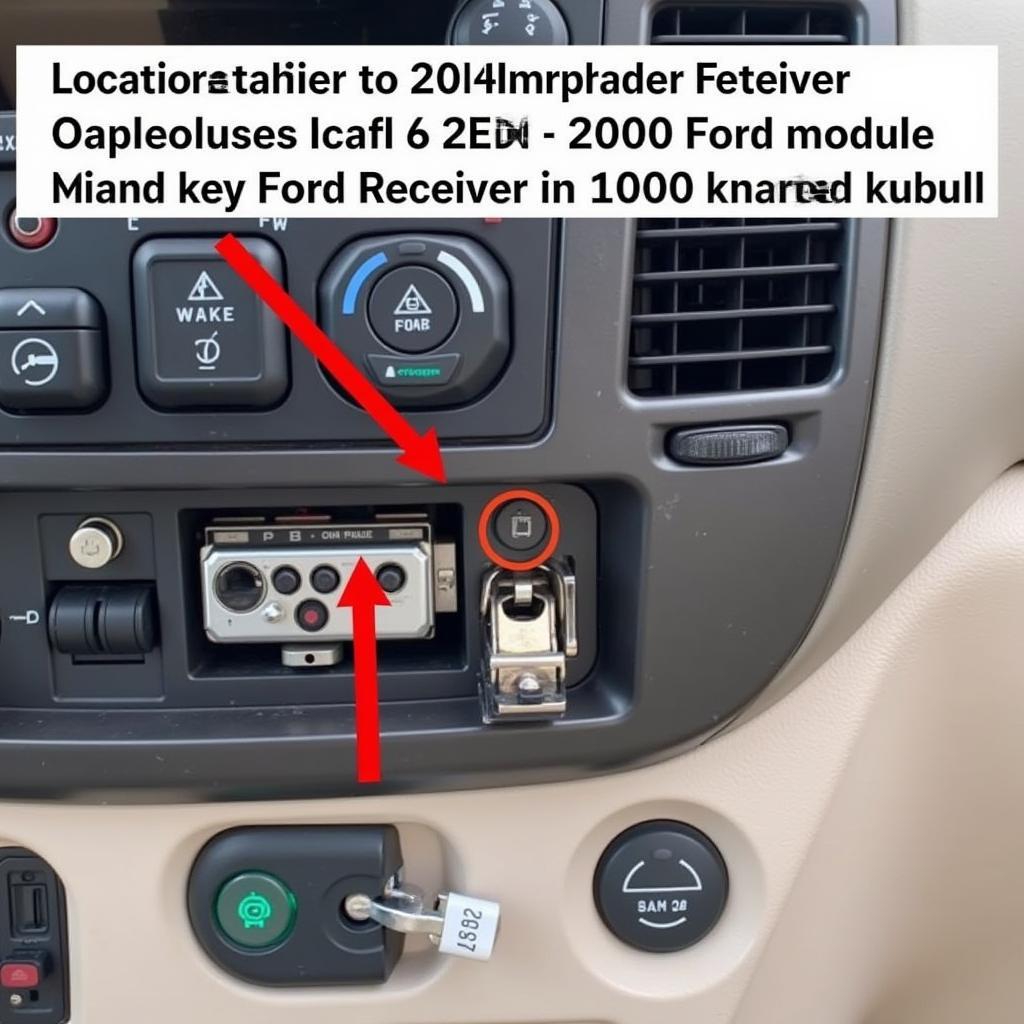 Location of the key fob receiver module in a 2000 Ford Explorer