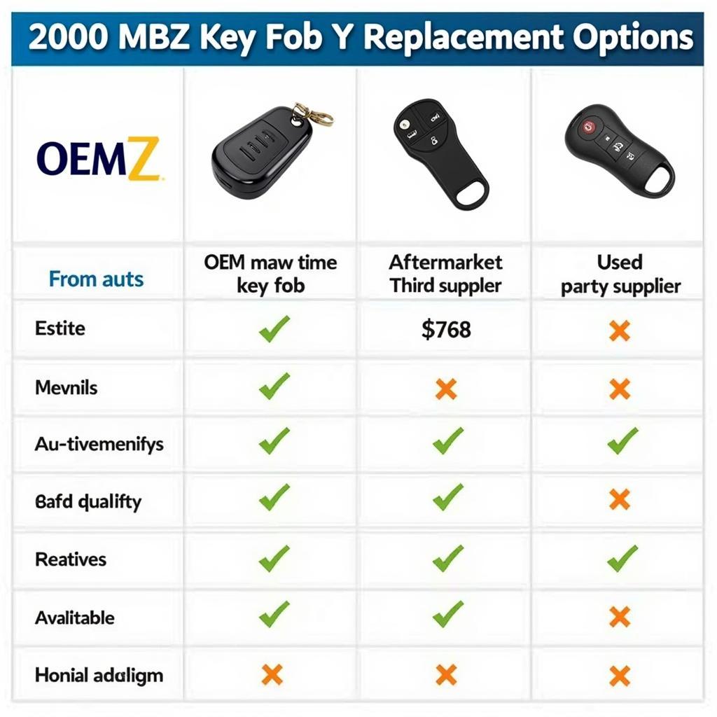 Replacement Options for the 2000 MBZ Key Fob Y