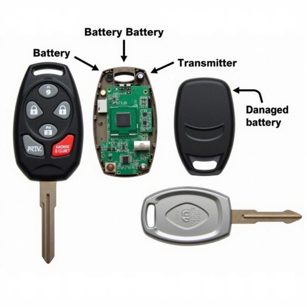 Internal Components of a 2000 Montero Sport Key Fob