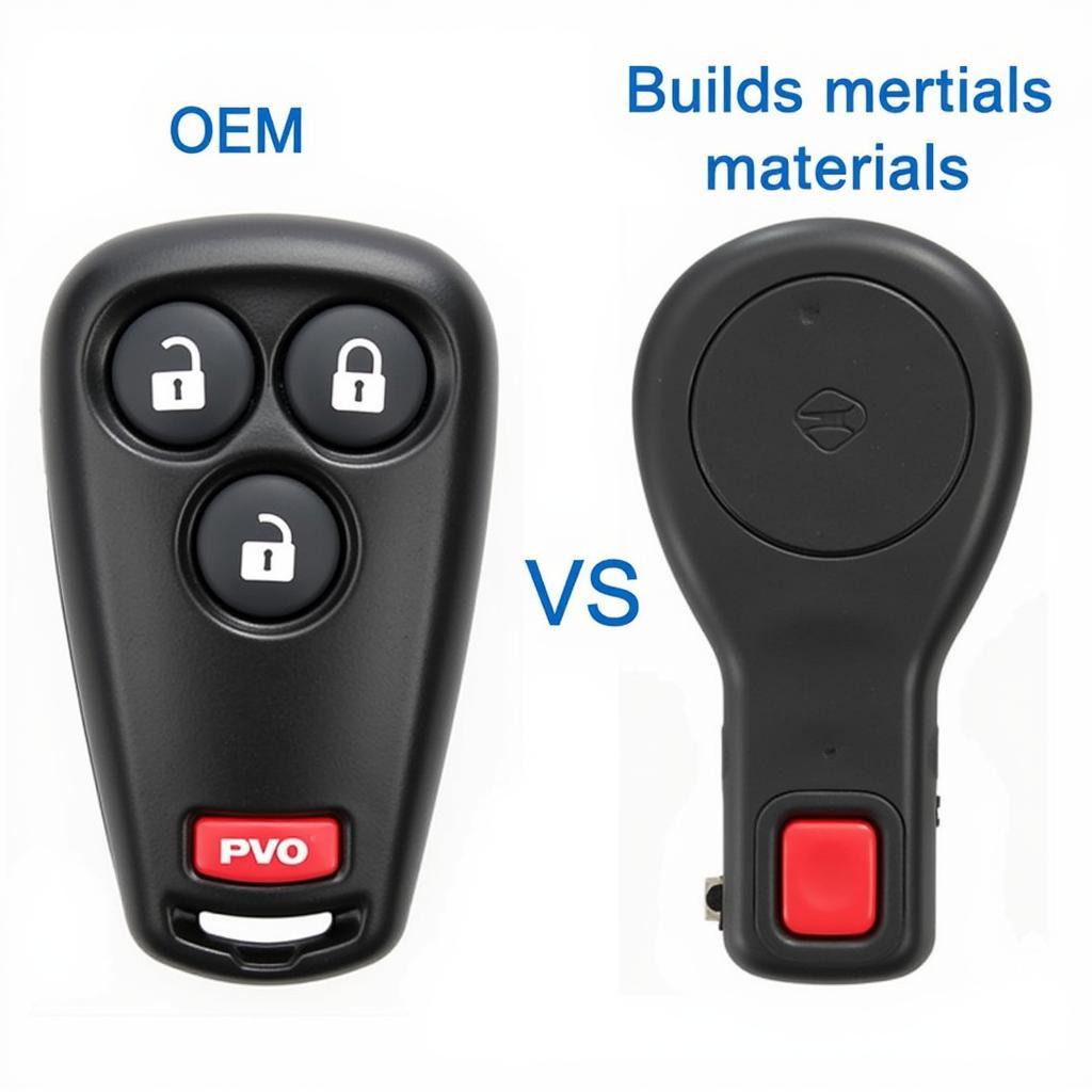 Comparing OEM and aftermarket 2001 Ford Mustang key fobs