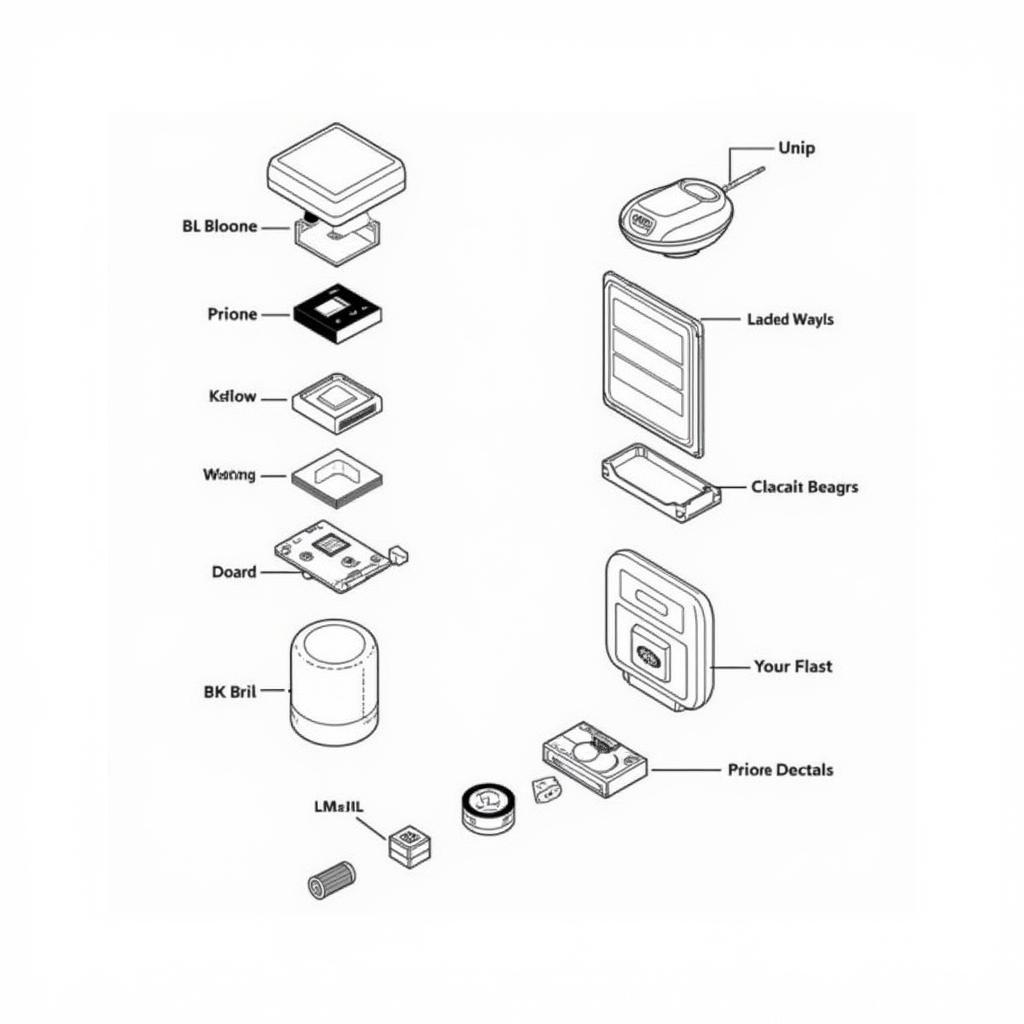 2001 Land Rover Key Fob Internal Components Exploded View