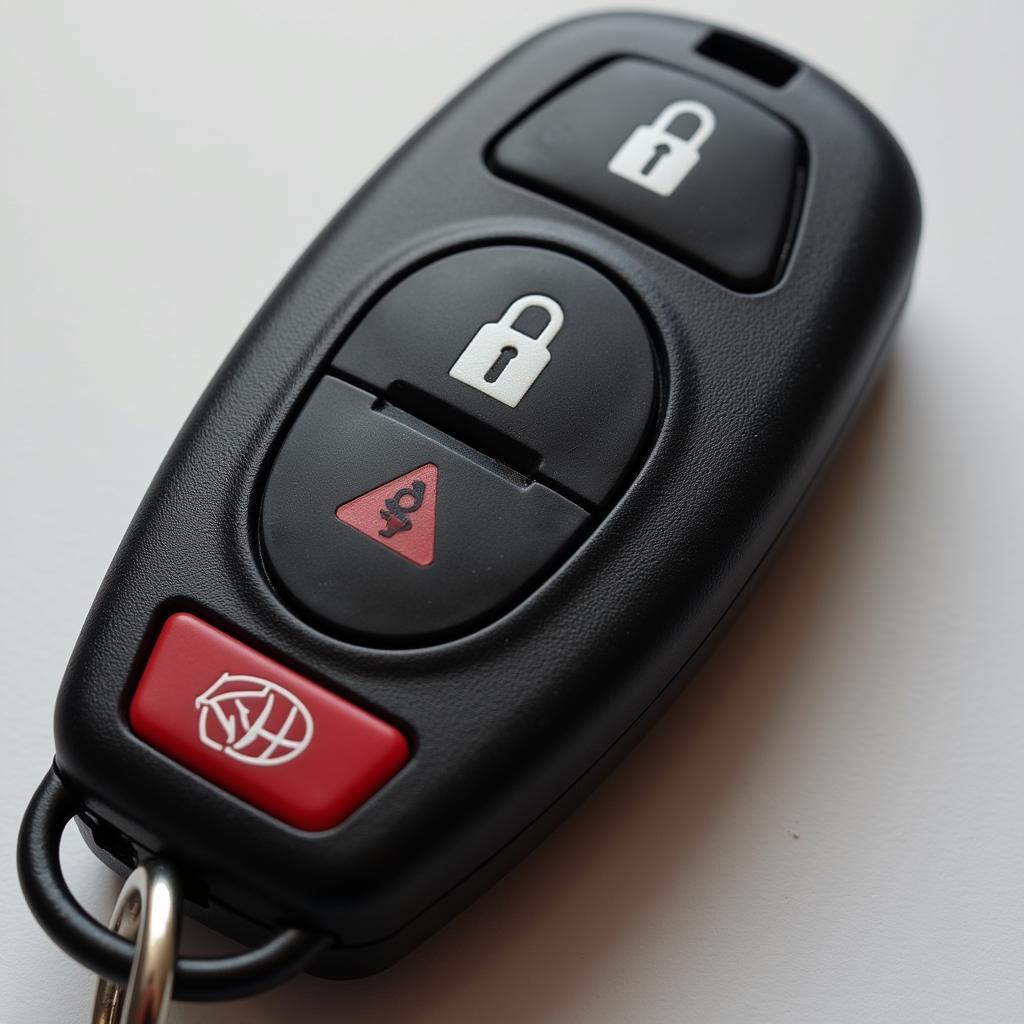 2001 Toyota RAV4 key fob buttons: Lock, Unlock, and Panic