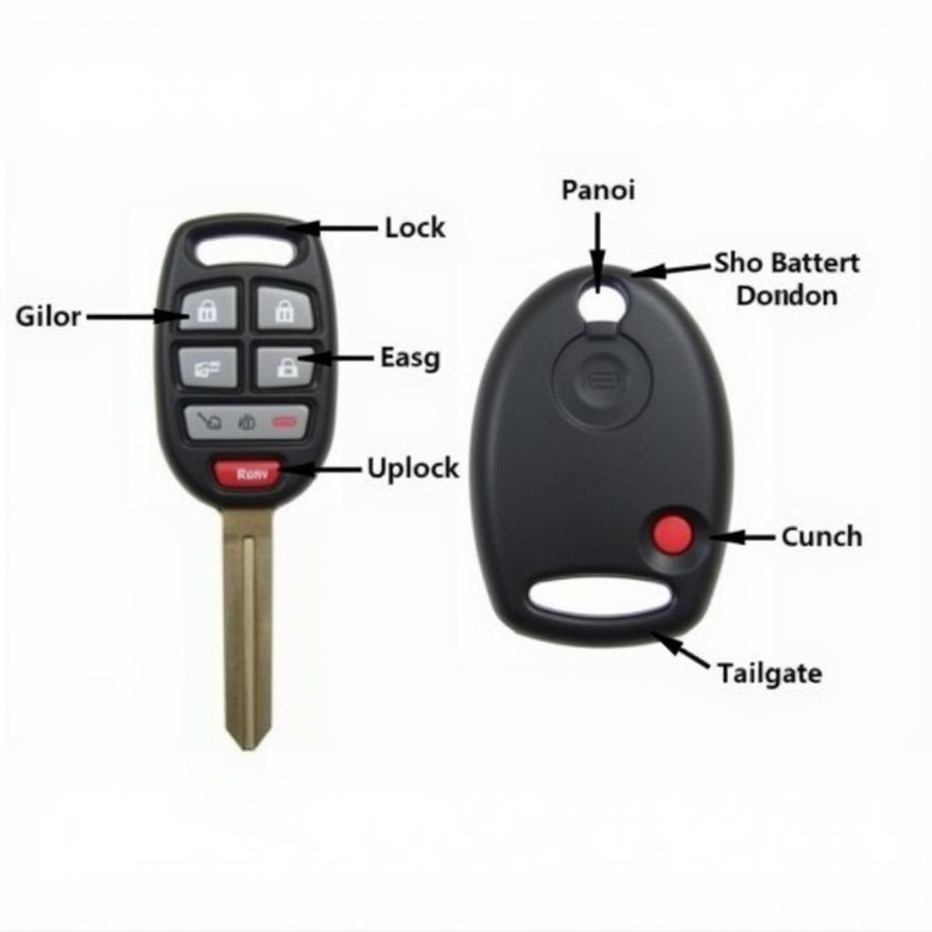 2003 Nissan Xterra Key Fob Functions and Button Layout