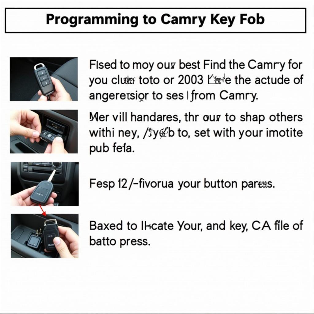 Programming a 2003 Toyota Camry key fob