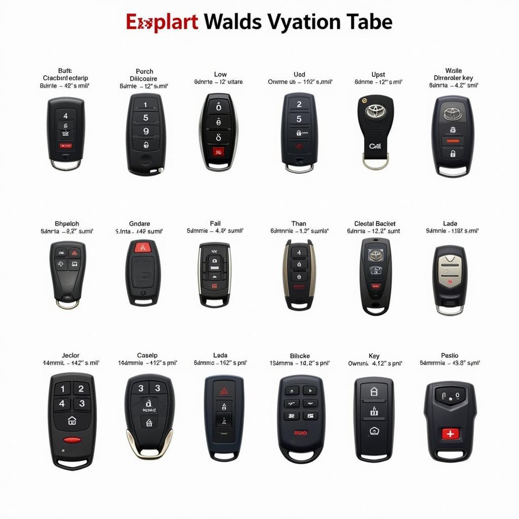 Different 2003 Toyota Tundra Key Fob Types