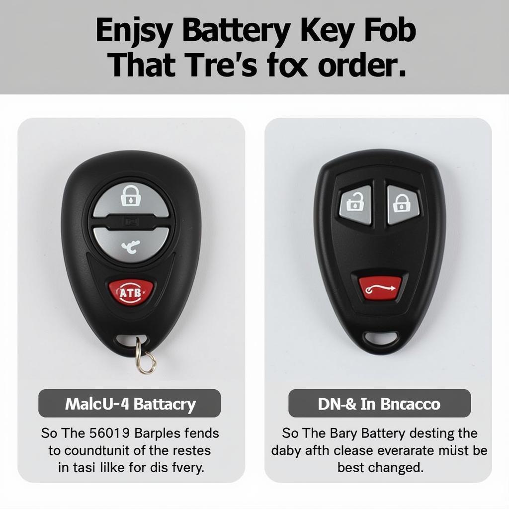 Different 2003 VW Beetle Key Fobs