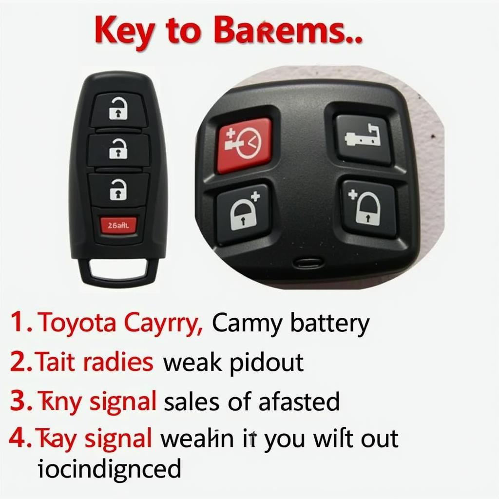 2004 Camry Key Fob with Low Battery Signal