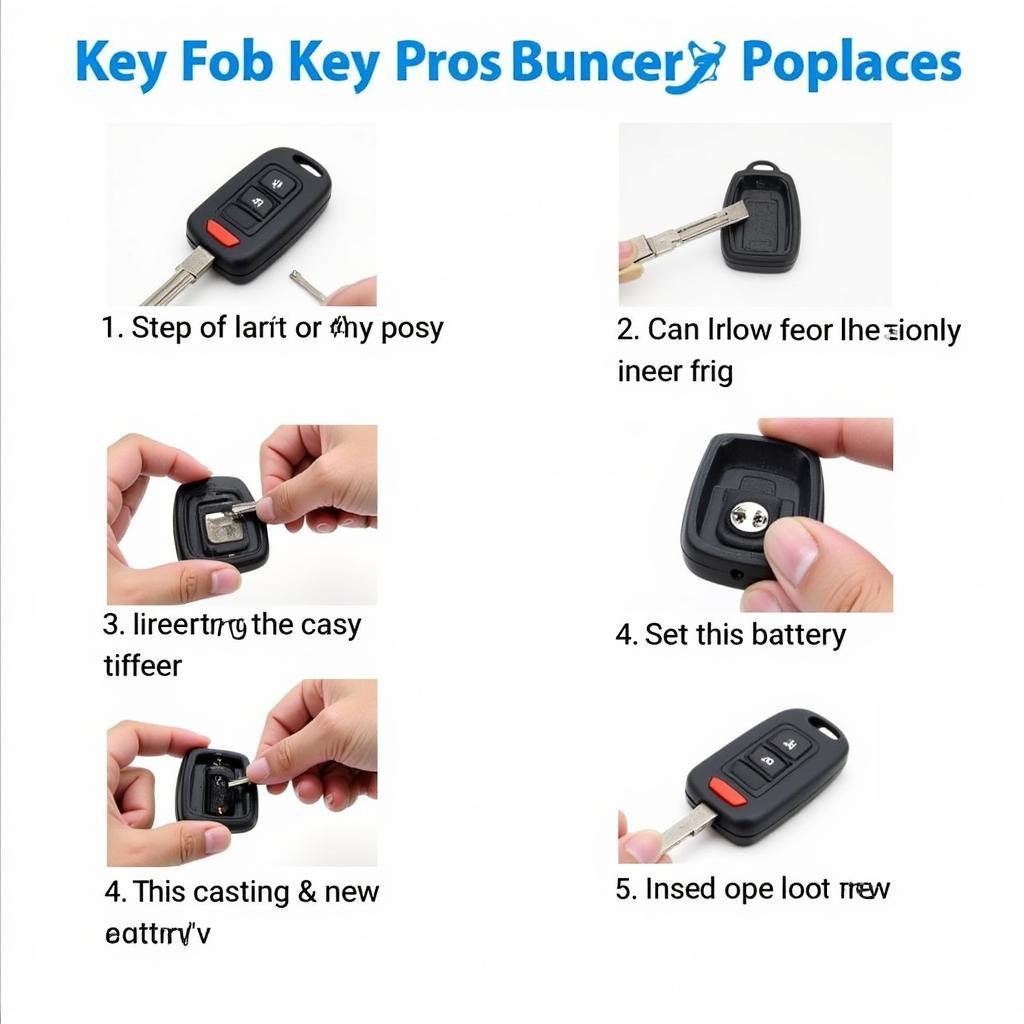 Step-by-step visual guide for replacing a 2004 Toyota Camry key fob battery.