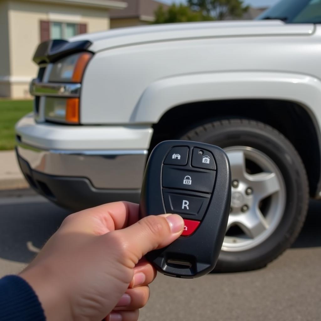 Testing the range of a 2004 Chevy Avalanche key fob