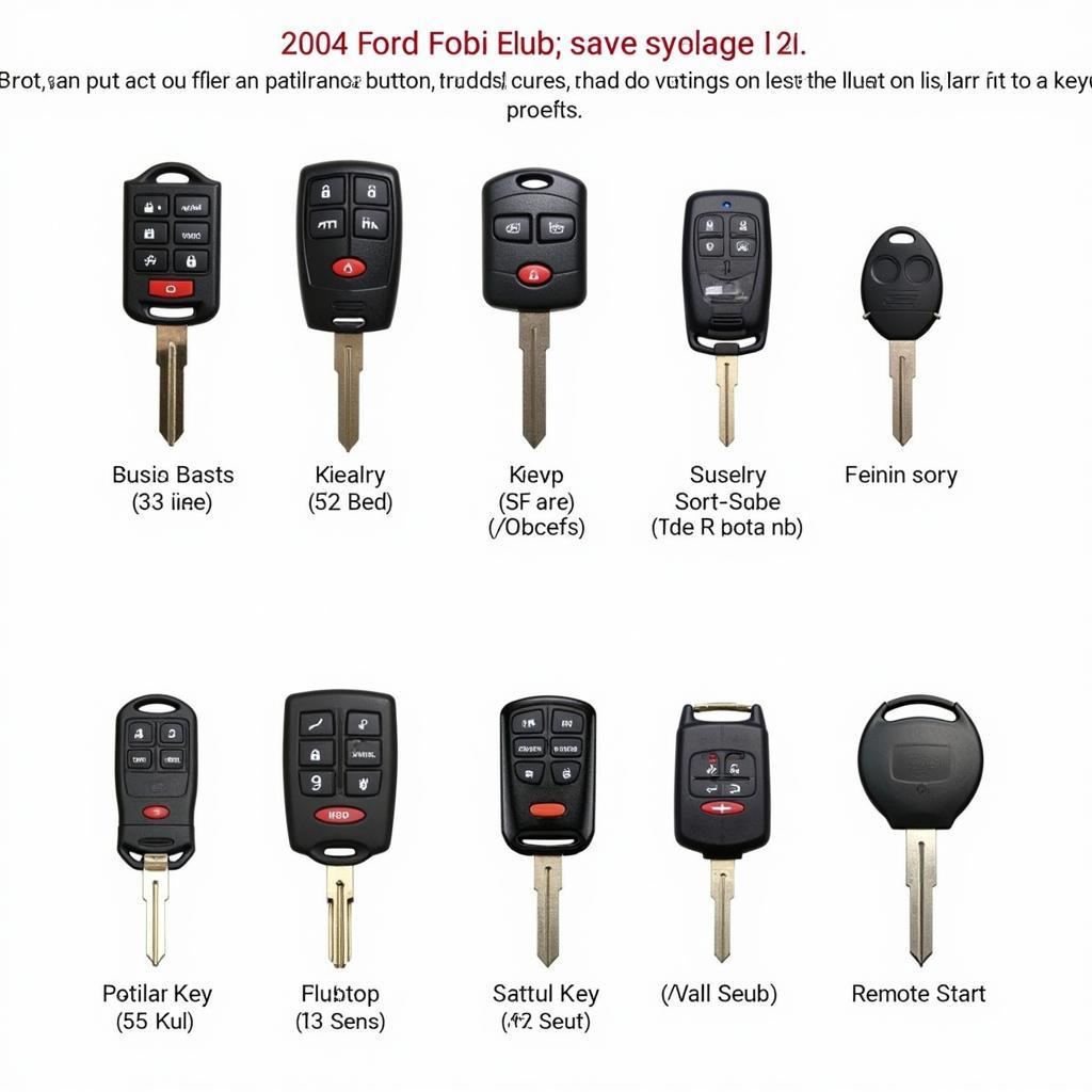 Different 2004 Ford F350 Key Fobs