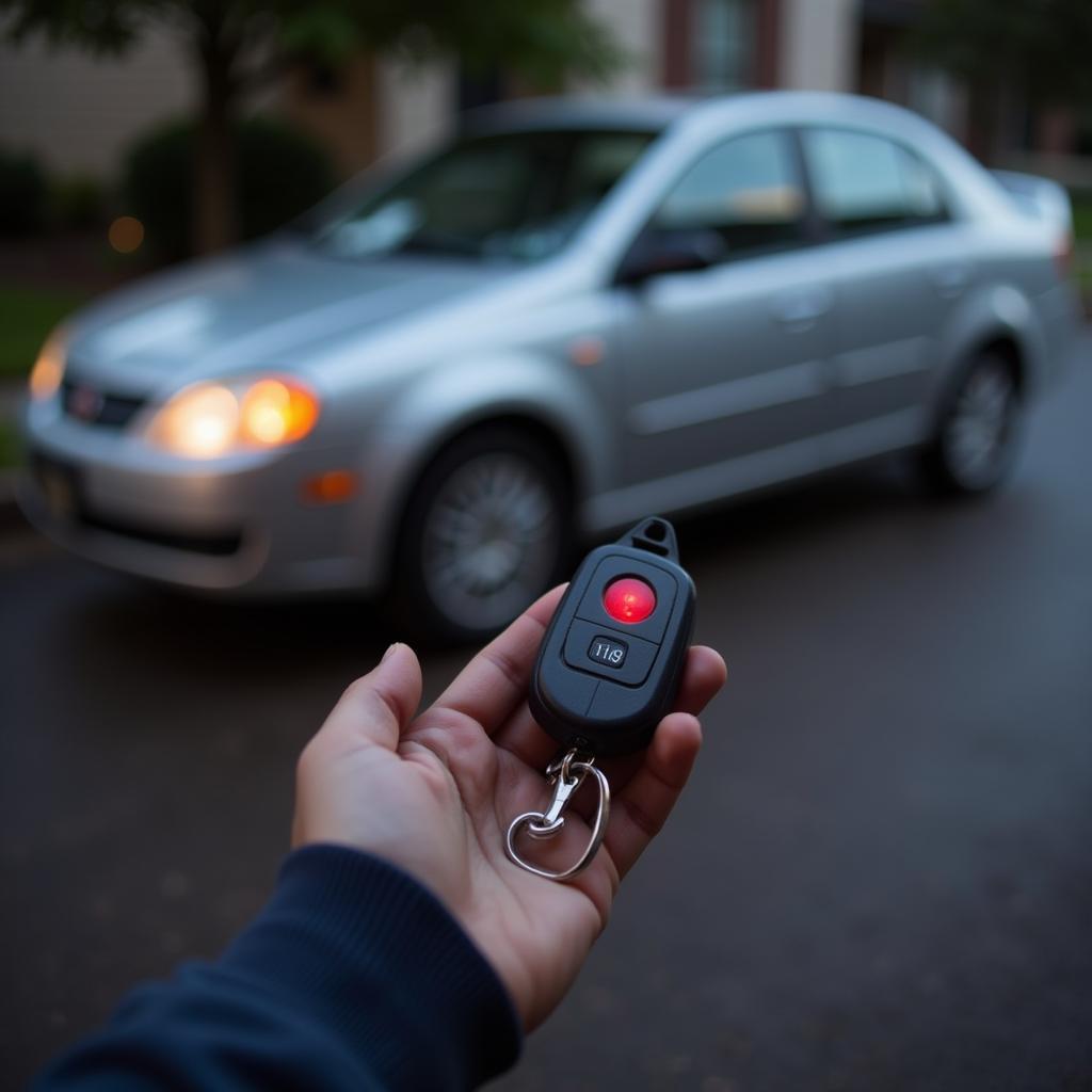 2004 Saturn Ion key fob struggling to unlock the car from a distance, indicating a possible weak battery.