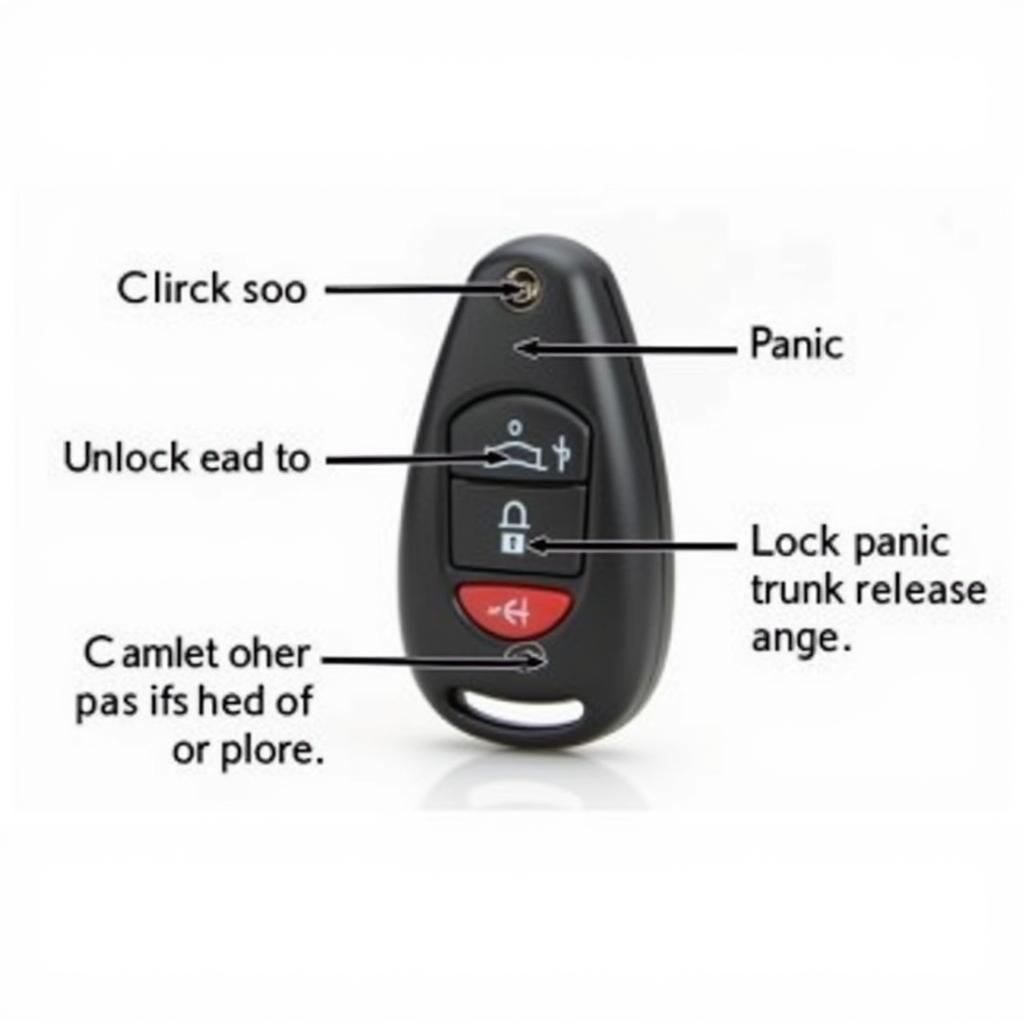 2005 Chevy Cobalt LS Key Fob Functions: Lock, Unlock, Panic, Trunk Release