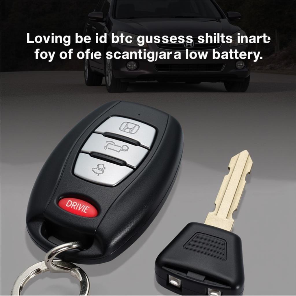 2005 Honda Accord Key Fob with Low Battery Indicator