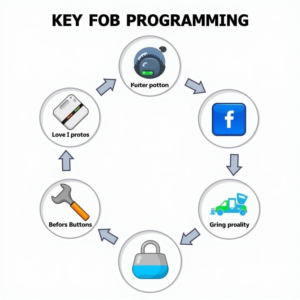 2005 Toyota 4Runner Key Fob Programming: An illustration depicting the process of programming a key fob to a 2005 Toyota 4Runner, including the necessary tools and steps.