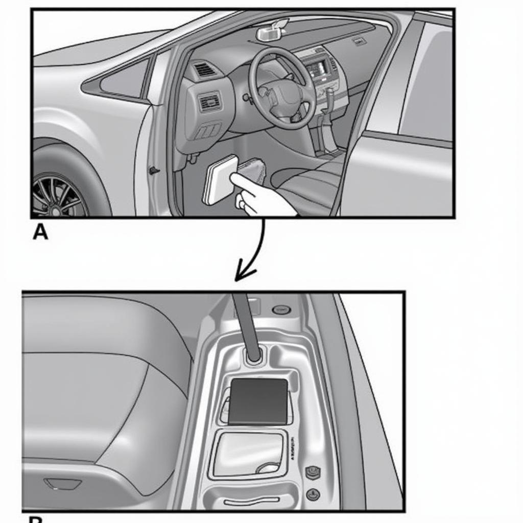 Location of the Keyless Entry Receiver in a 2005 Toyota Prius